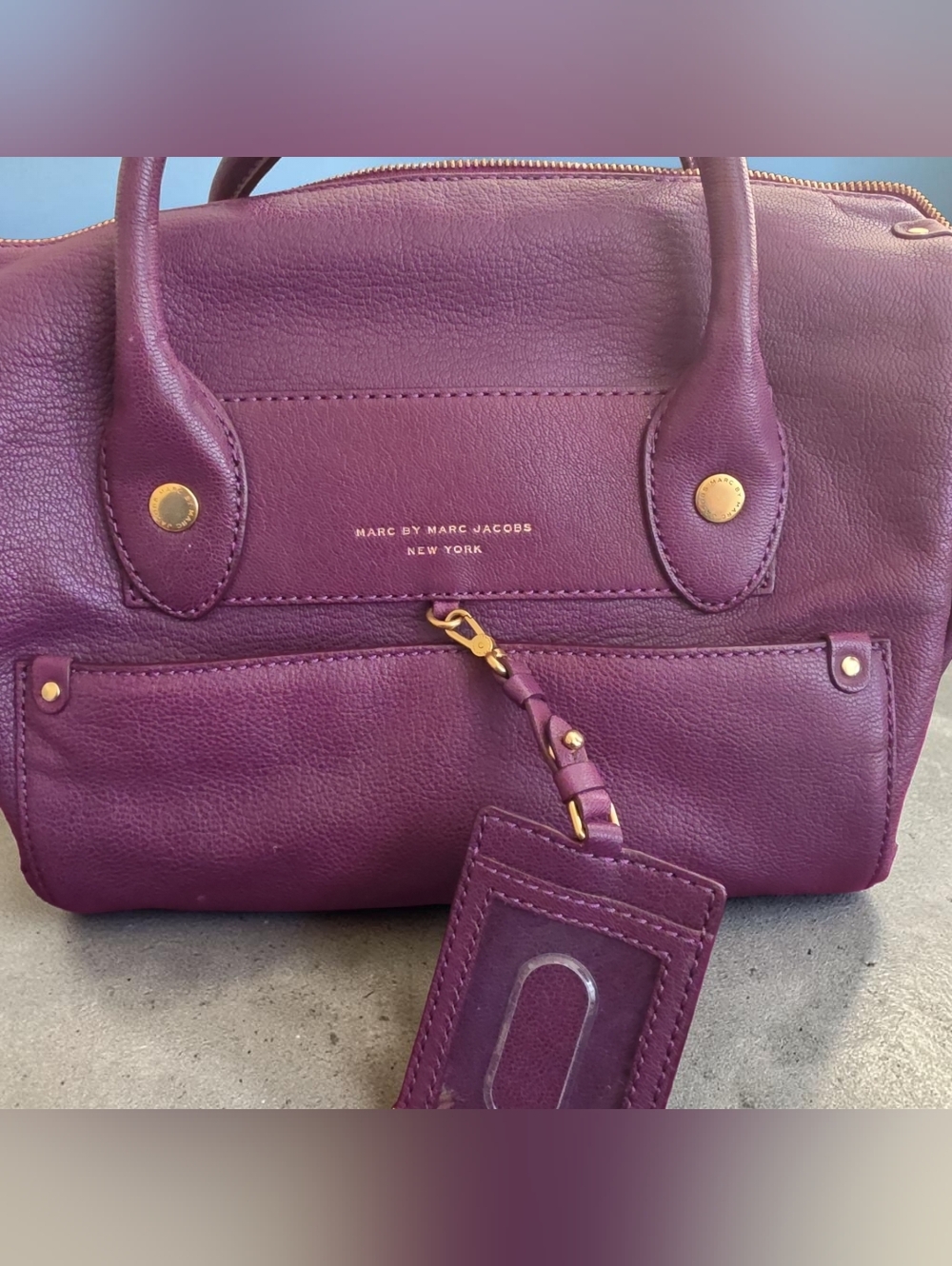 Marc by Marc Jacobs Plum 100% Goat Shopper Satchel Bag -